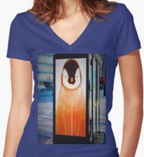 PENGUIN BUSTOP Women's Fitted V-Neck T-Shirt