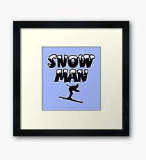 Snowman Snow Ski Skier Skiing Framed Print