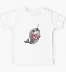 Cute Narwhal with donut Kids T-Shirt
