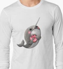 Cute Narwhal with donut Long Sleeve T-Shirt