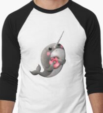 Cute Narwhal with donut Baseball ¾ Sleeve T-Shirt