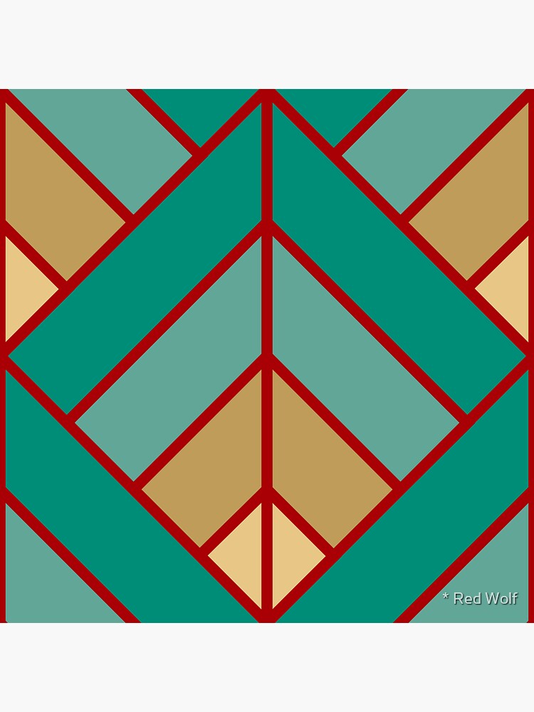 Geometric Pattern: Art Deco Diamond: Turquoise by redwolfoz