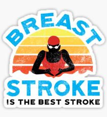 Retro Womens Breast Stroke Swimmer Sticker
