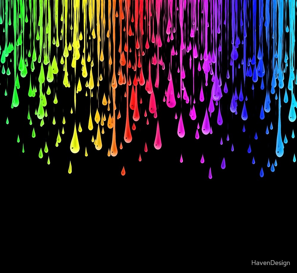 "Colorful Neon Rainbow Paint Drips" by HavenDesign Redbubble