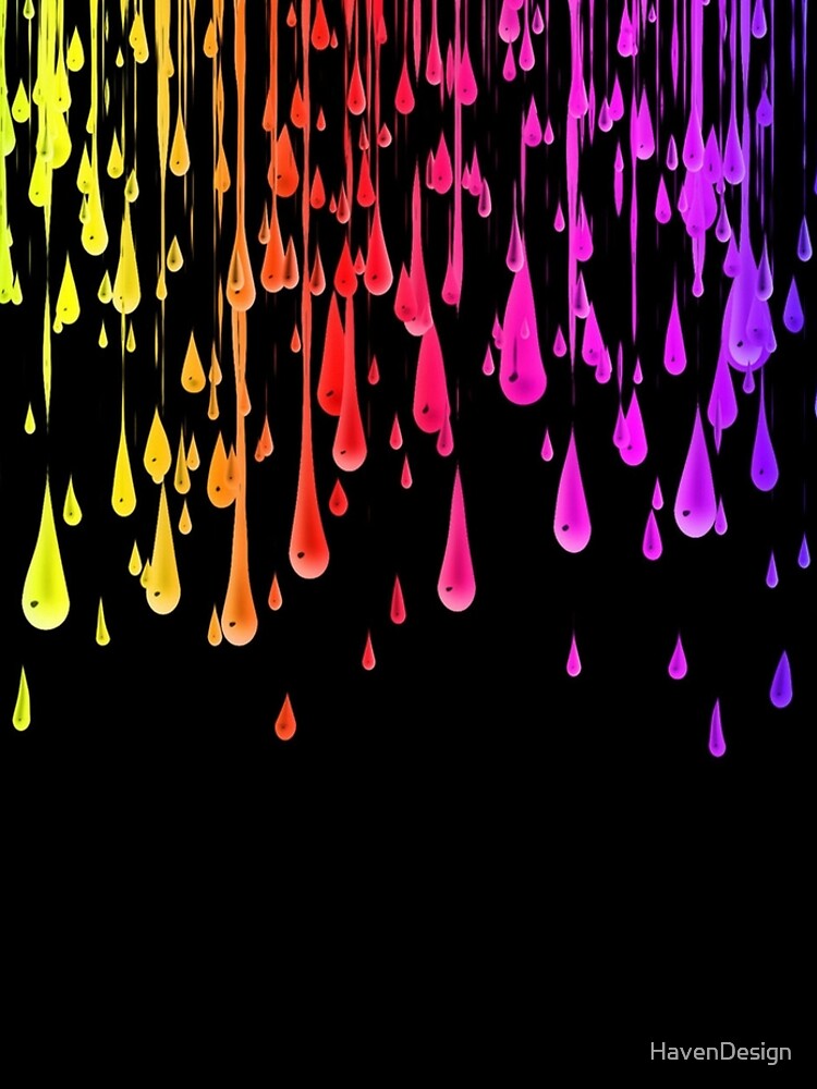 "Colorful Neon Rainbow Paint Drips" Leggings by HavenDesign Redbubble
