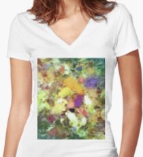 Forgotten petals Women's Fitted V-Neck T-Shirt