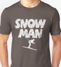 Snowman Ski Skier Skiing Unisex T-Shirt