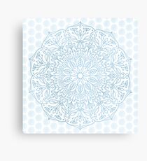 Blue Delicate Nature Mandala Canvas Print
