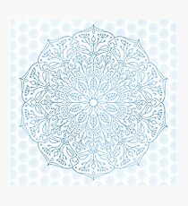 Blue Delicate Nature Mandala Photographic Print