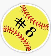 Softball Player Back No Number 8 #8 Ball Sport Sticker Gift Sticker