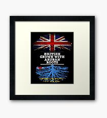 British Grown With Aruban Roots Gift For Aruban From Aruba - Aruba Flag in Roots Framed Print