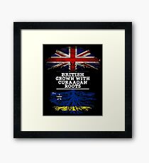 British Grown With Curaaoan Roots Gift For Curaaoan From Curacao - Curacao Flag in Roots Framed Print