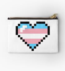 Transgender 8-Bit Retro Pride Heart Studio Pouch