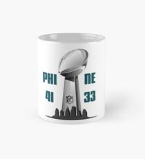 PHI 41 - NE 33 Lombardi Trophy with Philly Skyline Mug