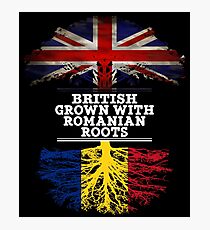 British Grown With Romanian Roots Gift For Romanian From Romania - Romania Flag in Roots Photographic Print