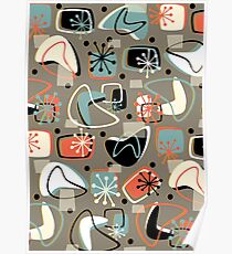 Retro Boomerangs Revamp Mod Brown Poster