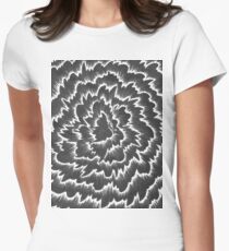 Foral waves in black and white Women's Fitted T-Shirt