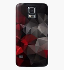 Abstrakter Hintergrund der Dreieckpolygontapete in den schwarzen roten Farben Hülle & Klebefolie für Samsung Galaxy