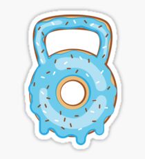 Funny Kettlebell Donut Workout Sticker