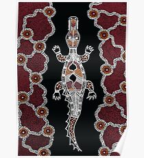 Aboriginal Art - Crocodile Authentic Designs Poster
