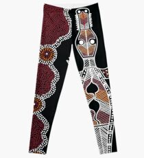 Aboriginal Art - Crocodile Authentic Designs Leggings