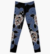 Aboriginal Art Authentic - Sea Turtles Leggings