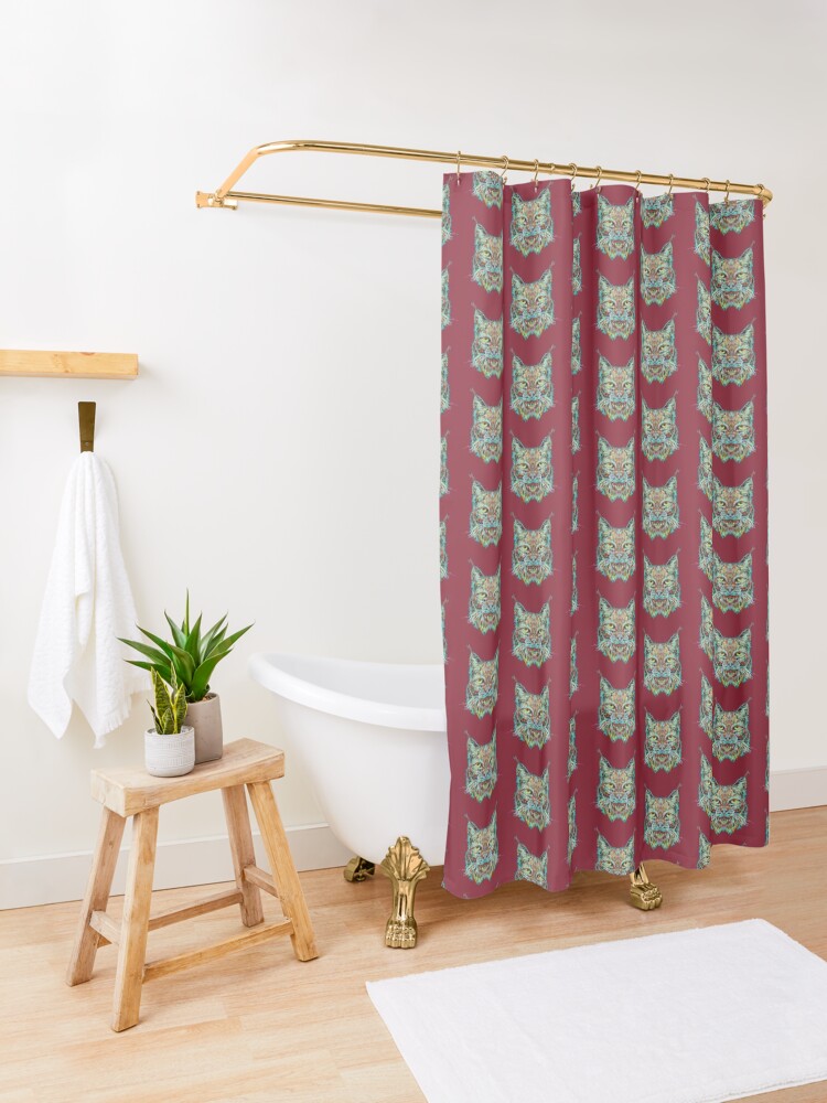 Alternate view of Lynx Shower Curtain