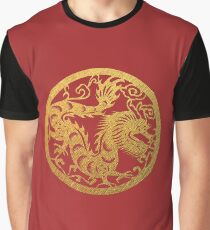 Chinese Zodiac Dragon in Gold Graphic T-Shirt