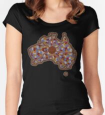 Aboriginal Australia - Authentic Aboriginal Art Women's Fitted Scoop T-Shirt