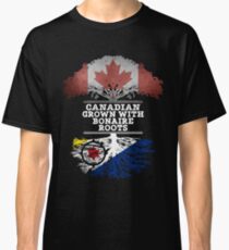 Canadian Grown With Bonaire Roots Gift For Bonaire From Bonaire - Bonaire Flag in Roots Classic T-Shirt