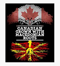 Canadian Grown With Macedonian Roots Gift For Macedonian From Macedonia - Macedonia Flag in Roots Photographic Print