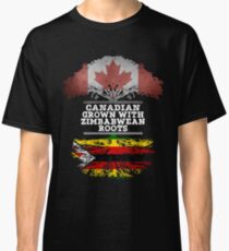 Kanadisches gewachsenes mit simbabwischem Wurzel-Geschenk für Simbabwe von Simbabwe - Simbabwe-Flagge in den Wurzeln Classic T-Shirt