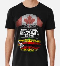 Kanadisches gewachsenes mit simbabwischem Wurzel-Geschenk für Simbabwe von Simbabwe - Simbabwe-Flagge in den Wurzeln Männer Premium T-Shirts