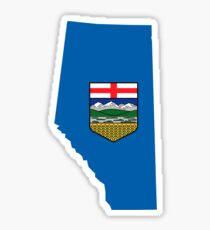 Alberta Flag Map Sticker