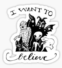 I Want To Believe - Black And White Sticker