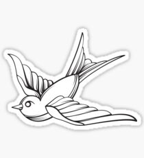 Vintage Line art Sparrow Sticker