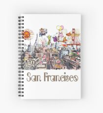 Pop Art Surreal CRAZY San Francisco Spiral Notebook