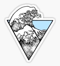 The Great Wave Surf Sticker Light Blue Sticker