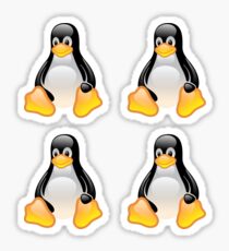 Linux Tux x4 Sticker