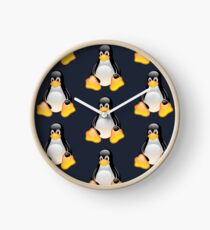 Linux Tux x4 Clock
