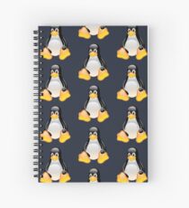 Linux Tux x4 Spiral Notebook