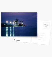 Containership loading in the Night, San Francisco, California Postcards