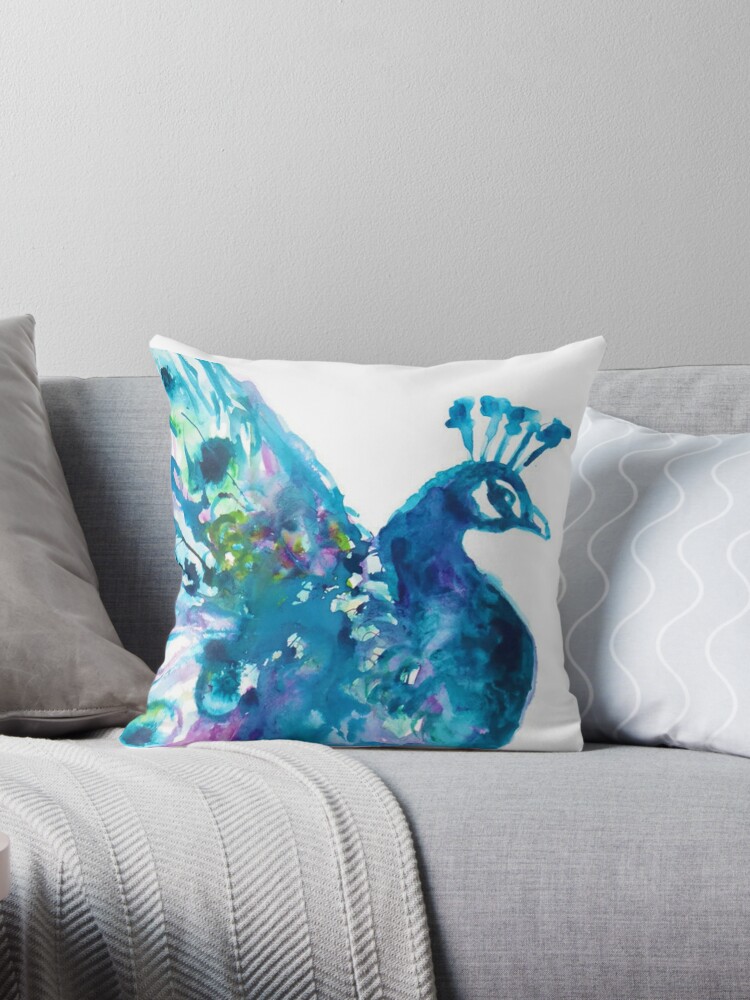 Pretty Peacock Throw Pillow By StudioKaufmann Redbubble   Throwpillow,small,750x1000 Bg,f8f8f8.u5 