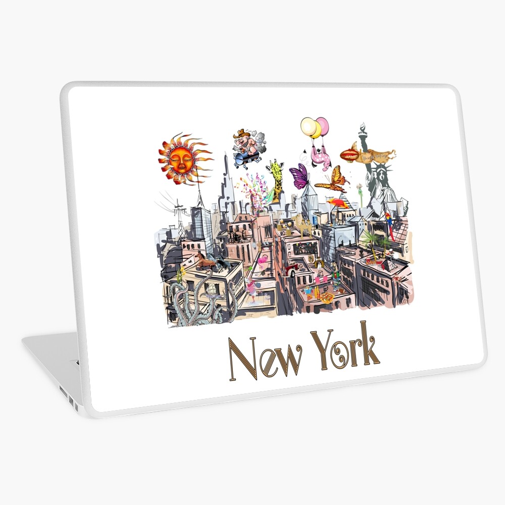 Pop Art New York City Surreal City Life Laptop Skin