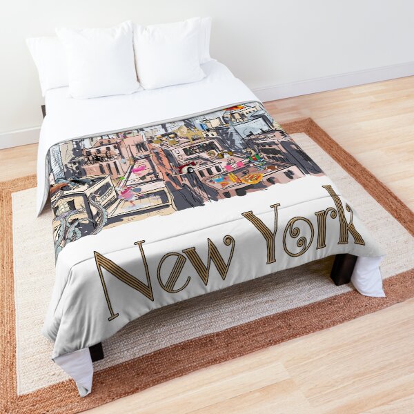 Pop Art New York City Surreal City Life Comforter