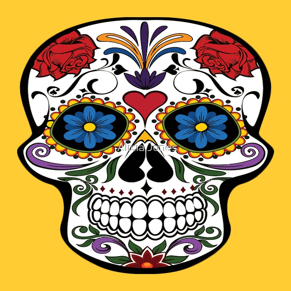 "Kitschy Boho Skull Design" by Alicia Jones Redbubble