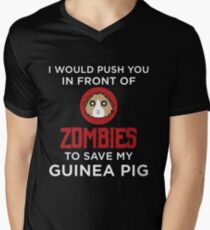 Funny Animal Guinea Pig Tshirt Design I would push you Men's V-Neck T-Shirt