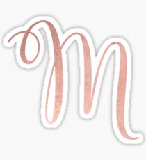 Faux Rose Gold Letter M Monogram Sticker