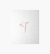 Faux Rose Gold Letter T Monogram Art Board