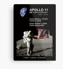 Apollo 11-50. Jahrestag 1969-2019, Mondlandung, Moon.Space Metallbild